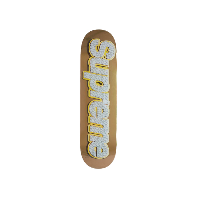 Supreme Bling Box Logo Skateboard Deck Gold
