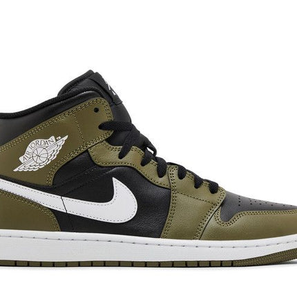 Air Jordan 1 Mid Black White Olive - DQ8426-092