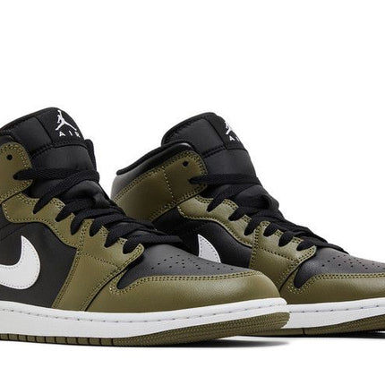 Air Jordan 1 Mid Black White Olive - DQ8426-092