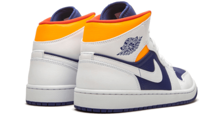 Air Jordan Air Jordan 1 Mid White Laser Orange Deep Royal Blue - 554725-131